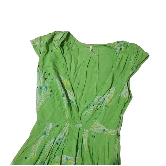 Free people printed green midi dress size 2 xs - Picture 3 of 7